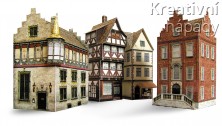 Papírový model - Čtyři staré městské domy