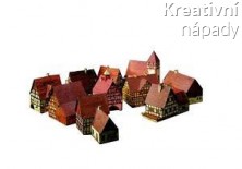 Papírový model - Vesnice s hrázděnými domy