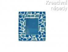 Zrcátko z keramické mozaiky, modré
