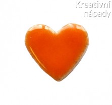 Mozaika srdce oranžové - střední 13 mm