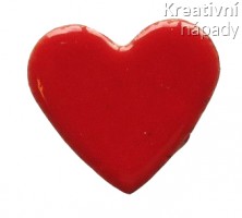 Mozaika srdce červené - větší 17 mm
