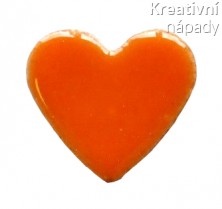 Mozaika srdce oranžové - velké 17 mm
