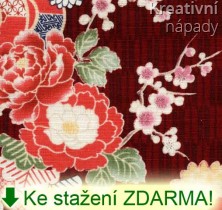 Papír na origami - japonský motiv, květy velké I. - KE STAŽENÍ ZDARMA!