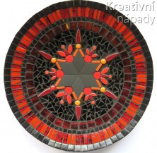 Mandala červená - mozaikový set 30 cm
