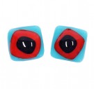 Mozaika oči, červené na modrém podkladu
