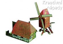 Papírový model - Větrný mlýn se selským stavením