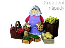 Papírový model -  Žena s květinami (72376)