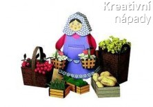 Papírový model -  Žena s květinami (72376)