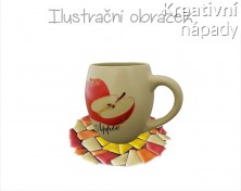 Set - podkafíčka z keramické mozaiky, červený mix