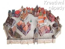 Papírový model / vystřihovánka - Středověké městečko (729)