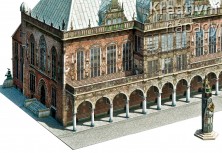 Papírový model - stará radnice v Brémách (720)