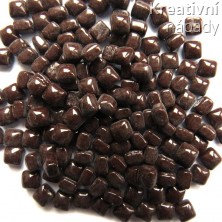 Mini skleněná mozaika 5mm tmavě hnědá