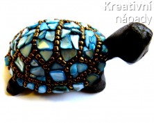 Mozaikový set, kovová malá želvička, modrá