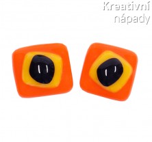 Mozaika oči, žluté na oranžovém podkladu