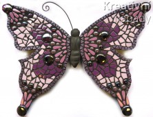 Motýl 50 cm ve fialových a růžových odstínech