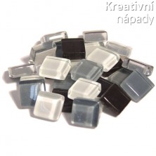 Skleněná mozaika S19 šedý mix, 10x10 mm, 200g