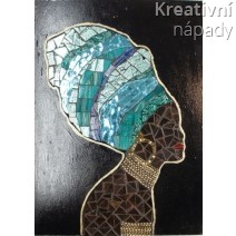 Mozaikový set - africký turban tyrkysový