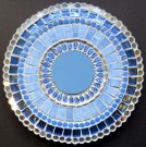  - Mozaikový set - kulaté zrcadlo 20 cm, modré květy