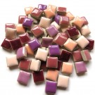  - Mozaika čtverec 12x12x8mm, mix fialovo-béžových odstínů
