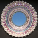  - Mozaikový set - kulaté zrcadlo 40 cm, květy vistarie