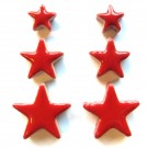  - Keramické hvězdičky, mix 3 velikosti 1-2 cm, červené